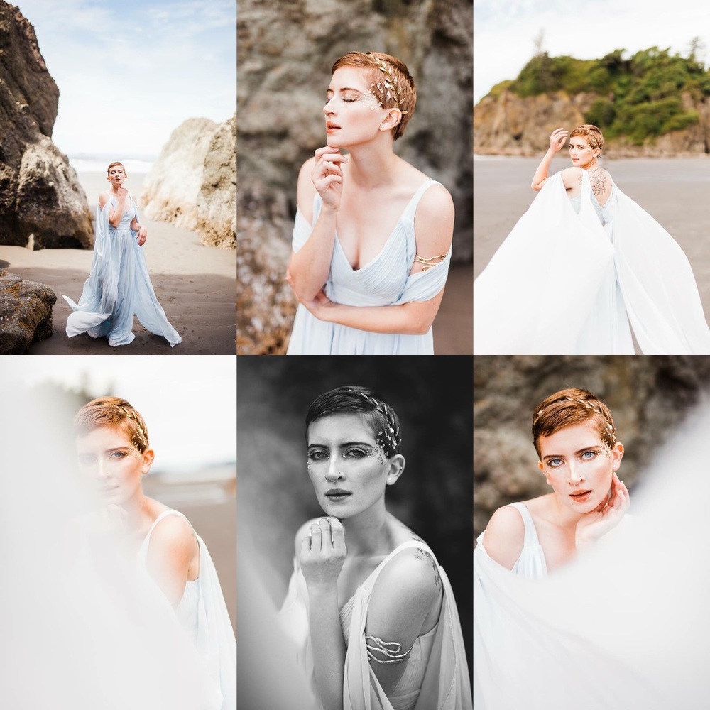 Absolutely STUNNING gown with cape sleeves